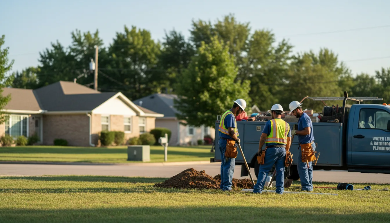 Residential water line and bathroom plumbing service in University City, MO